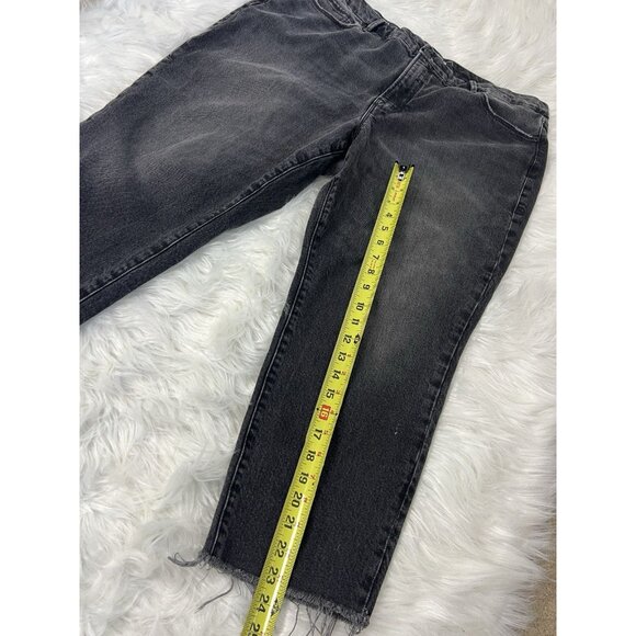 Good American Faded Black Good Curve High-Rise Raw Hem Stretch Denim Jeans Sz 16 - Picture 3 of 10